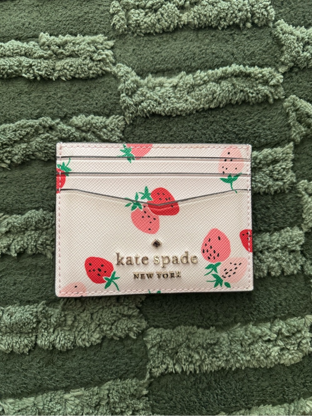 kate spade pink strawberry card holder